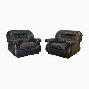 Set of Leather Armchairs, 1960s