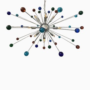Lámpara de araña italiana Sputnik de cristal de Murano hecha a mano