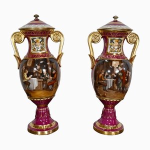 Paris Porcelain Vases, 20th Century, Set of 2