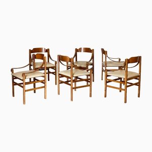 Curved Plywood Chairs, 1960s, Set of 6