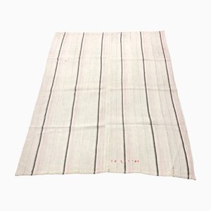 Tappeto Kilim moderno bianco e nero