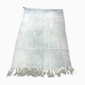 Tapis Kilim Décoratif Moderne en Chanvre Bleu Clair