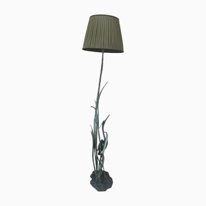 Large 20th Century Heron Floor Lamp in Bronze