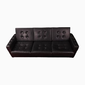 Vintage Brown Leather Sofa, 1960s