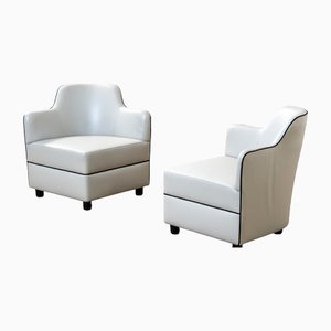 White Lounge Chairs from Azucena, 1956, Set of 2