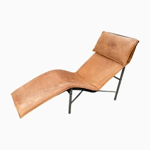 Brown Leather Skye Chaise Lounge by Tord Björklund for Ikea, 1970s
