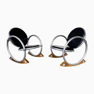Italian Dondolo Rocking Chairs by Verner Panton for Ycami, 1990s, Set of 2