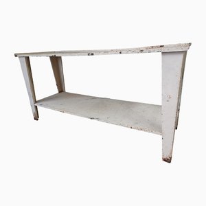 Vintage Industrial Table in White Paint