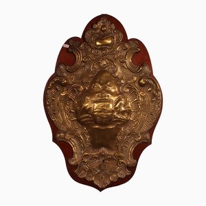 Antique Wall Panel in Copper with the Coat of Arms, 1800s