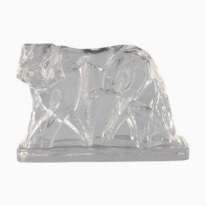 Tiger in Clear Art Glass by Georges Chevalier for Baccarat, 1925