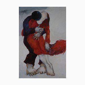 Laurence Forbin, Rouge, 21ème Siècle, Huile sur Toile