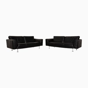 Black Leather 250 Sofas from Rolf Benz, Set of 2