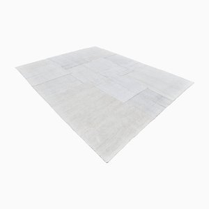 Türkischer Teppich aus Hanf in Beige & Weiß