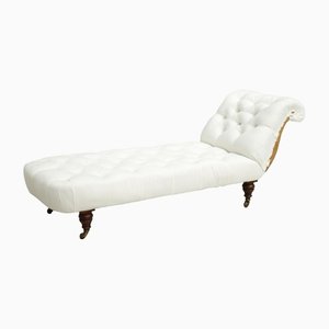 Antique Victorian Country House Buttoned Chaise Longue