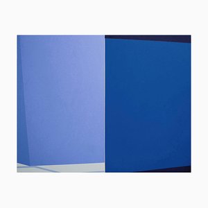 Macyn Bolt, Intersect (azul), 2017, acrílico sobre lienzo