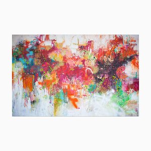 Carolina Alotus, Colorful Morning, 2021, Acrílico y técnica mixta sobre lienzo