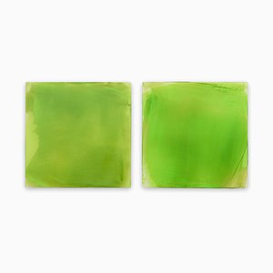 Debra Ramsay, Greens, 2018, Acrilico su pannello