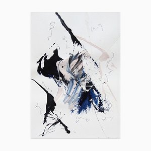 Lena Zak, velluto blu 3, acrilico su carta, 2020