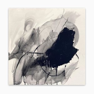 Adrienn Krahl, Monochrome Abstraction Part 1, acrílico y técnica mixta sobre lienzo, 2021