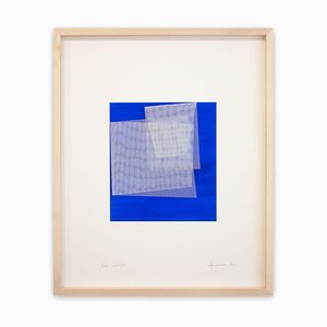 Tom Henderson, Moiré blu cobalto, acrilico su carta, 2019