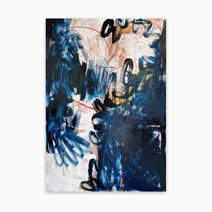 Paul Richard Landauer, Sin título (azul No.2), óleo y acrílico sobre lienzo, 2021