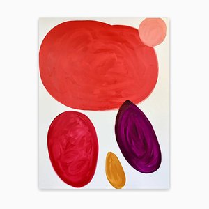 Paul Richard Landauer, Sin título (Composición roja 1), óleo sobre lienzo, 2020