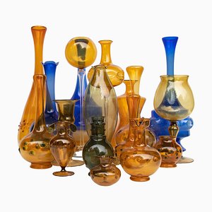 Glass Vases from Bimini, Lauscha, Set of 18