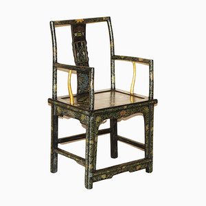 Fauteuil Style Ming Laqué et Peint, Chine, 1900s