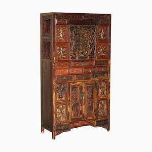 Chinese Hand Painted Wedding Cabinet, 1860s