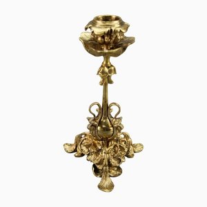 French Rococo Style Candlestick in Bronze, 1920s