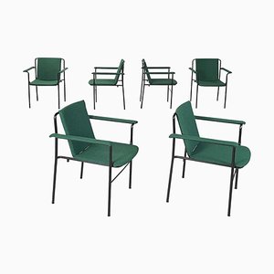 Italian Movie Chairs attributed to Mario Marenco for Poltrona Frau, 1980s, Set of 6