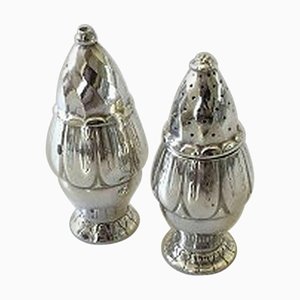 Sterling Model #198 and #198A Silver Salt and Pepper Shakers from Georg Jensen, 1930s