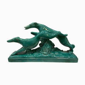 Charles Lemanceau, Couple of Greyhounds, 1930-40s, Ceramic