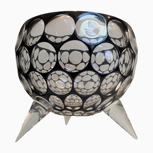 Vaso in cristallo nero fatto a mano di Simoeng, Italia
