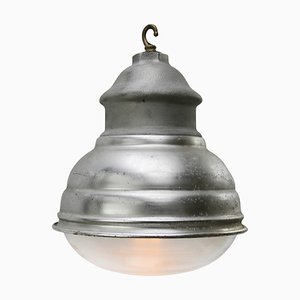 Lámpara colgante industrial vintage de Holophane Paris