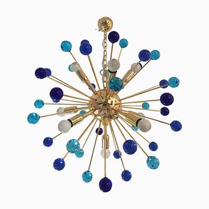 Lampadario Sputnik multicolore in vetro di Murano fatto a mano di Simoeng