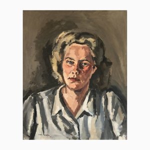 Lison Favarger, Portrait of Woman, 1948, Oil on Canvas