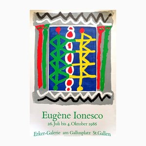 Eugène Ionesco, St.Gallen Ausstellungsplakat, 1986, Original Lithographie