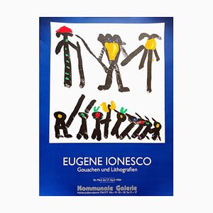 Eugène Ionesco, Deutsches Ausstellungsplakat, 1980er, Original Lithographie