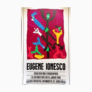 Eugene Ionesco, Affiche d'Exposition Koeln, 1986, Lithographie Originale