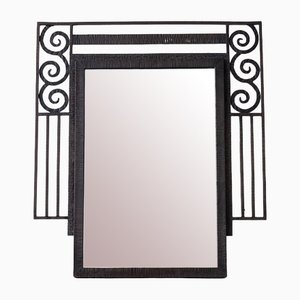 Art Deco Wrought Iron Mirror, 1940s