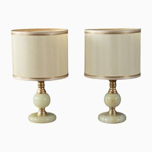 Onyx Bedside Table Lamps, 1960s