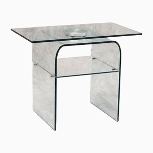 Italian Mobile Table in Crystal from Fiam, 1983