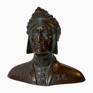 Kleine Dante Alighieri Büste aus Bronze, 19. Jh