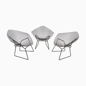 Chaises Diamond dans le style de Harry Bertoia pour Knoll International, Set de 3