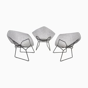 Diamond Chairs in the style of Harry Bertoia for Knoll International, Set of 3