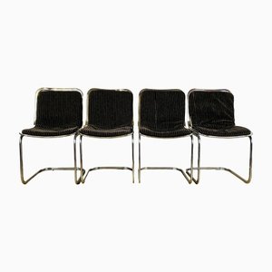 Vintage Chairs in Chrome by Gastone Rinaldi, 1970s, Set of 4