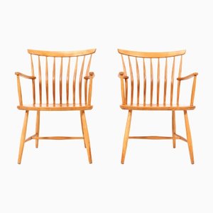 Fauteuils en Bouleau par Bengt Åkerblom & Gunnar Eklöf, 1950s, Set de 2