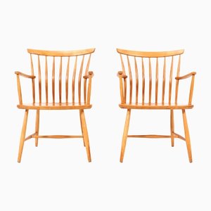 Set of Birch Armchairs by Bengt Åkerblom & Gunnar Eklöf, 1950s