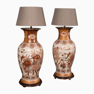Art Deco Chinese Ceramic Table Lamps, 1940s, Set of 2